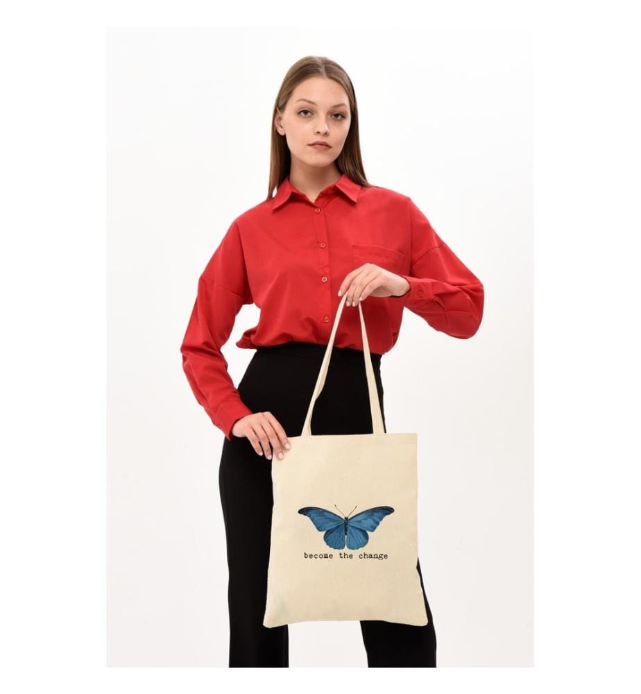 Sac cabas, 100 % coton mélangé polyester, crème