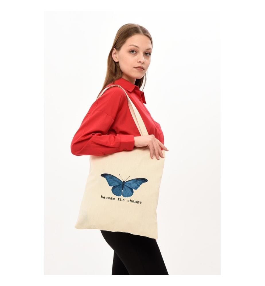 Sac cabas, 100 % coton mélangé polyester, crème