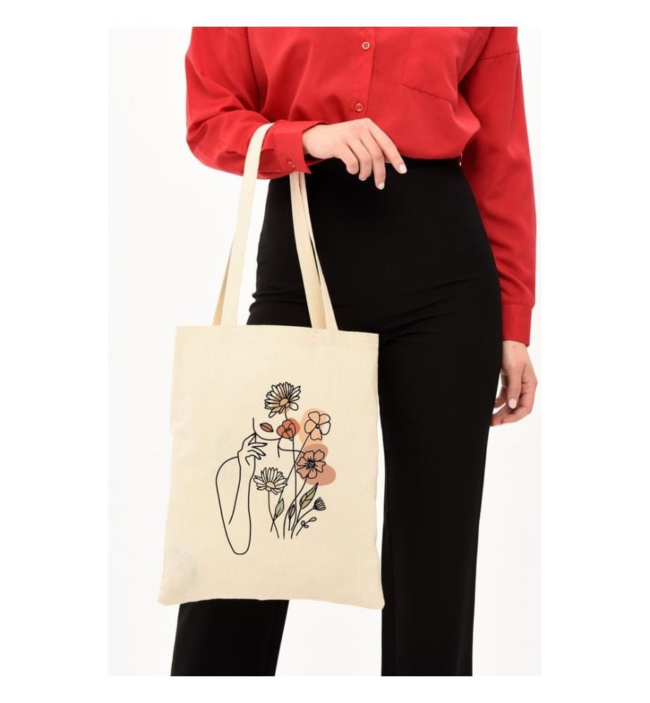 Sac cabas, 100 % coton mélangé polyester, crème