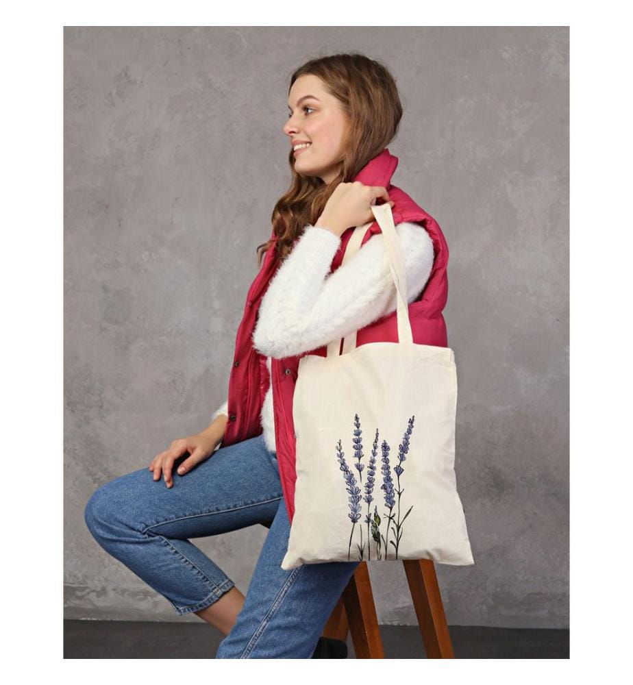 Tragetasche, 100 % Baumwoll-Polyester-Mischgewebe, Creme