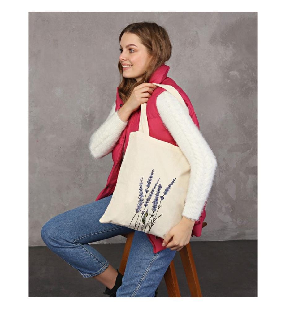 Tragetasche, 100 % Baumwoll-Polyester-Mischgewebe, Creme