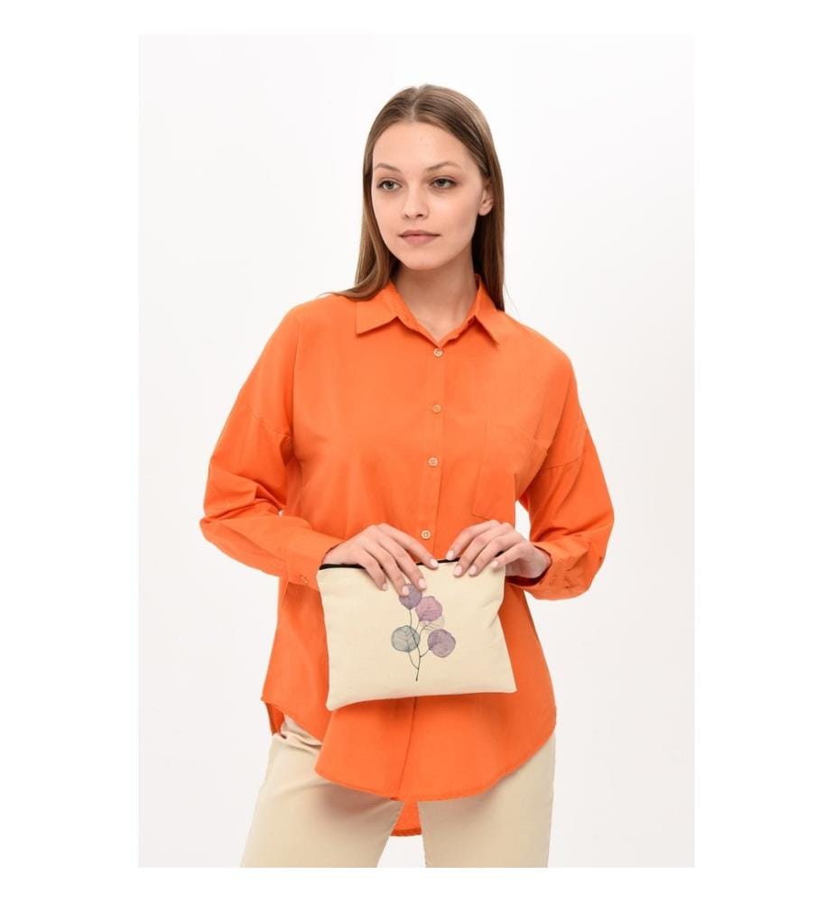 Kosmetiktasche, 100 % Baumwolle, Creme