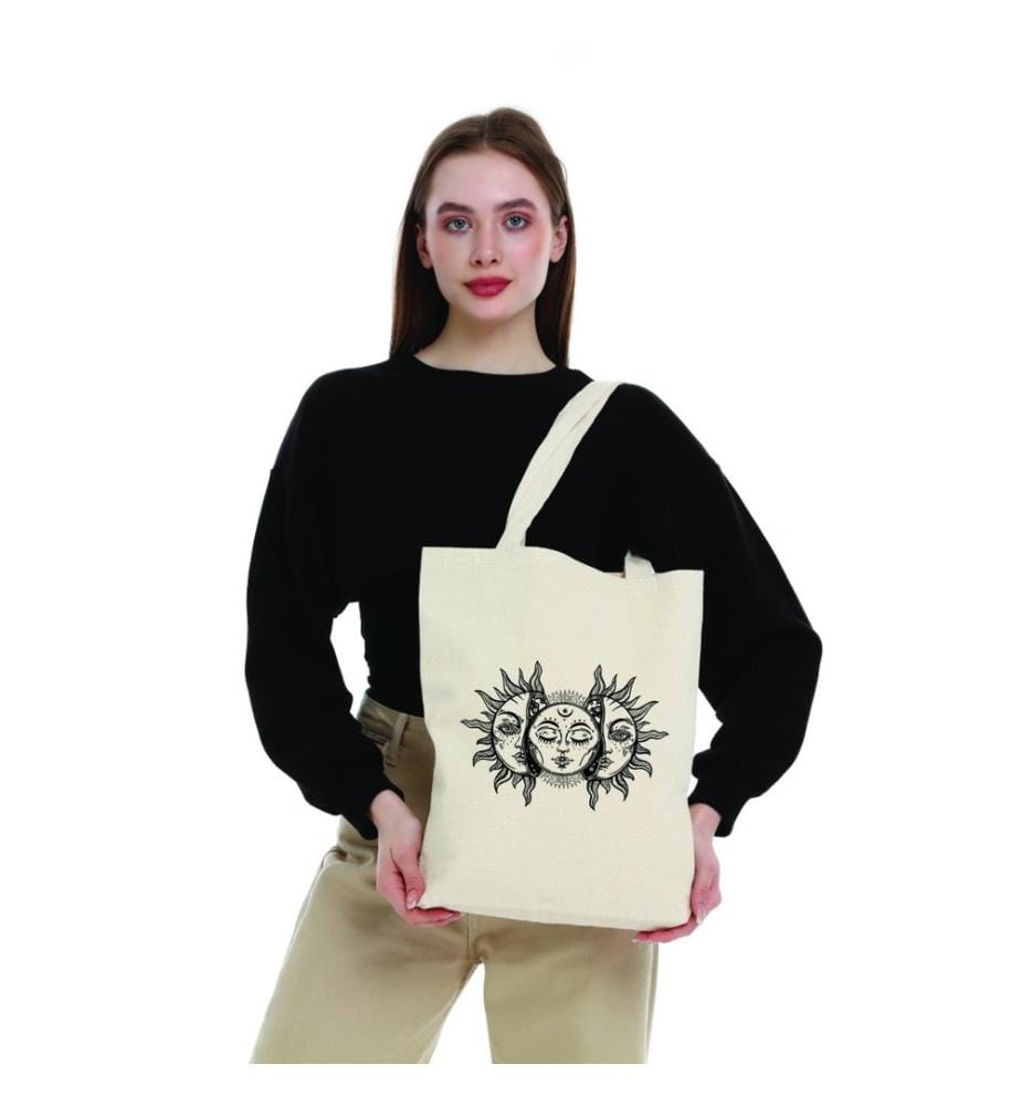 Tragetasche, 100 % Baumwolle, Creme