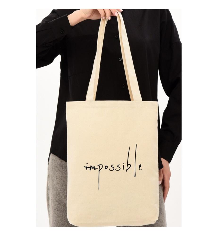 Tragetasche, 100 % Baumwolle, Creme