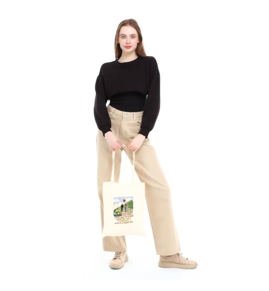 Sac cabas, 100 % coton mélangé polyester, crème