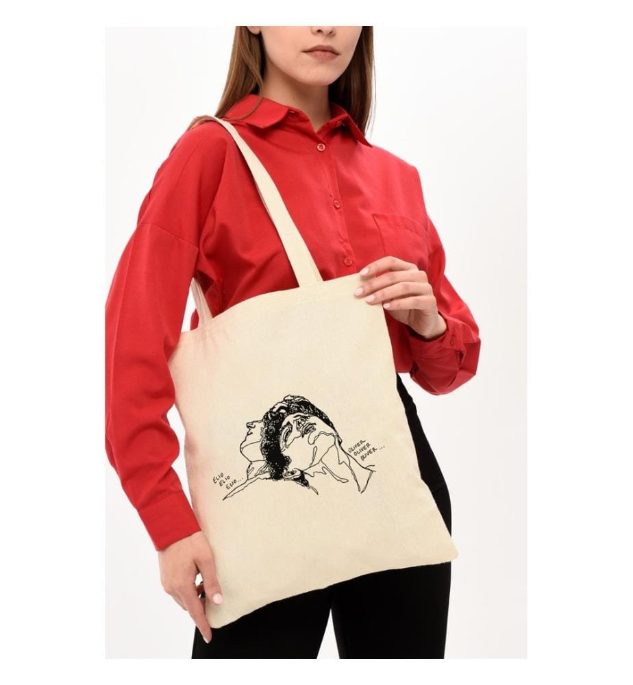 Sac cabas, 100 % coton mélangé polyester, crème