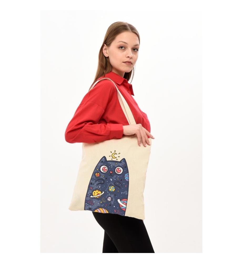 Tragetasche, 100 % Baumwoll-Polyester-Mischgewebe, Creme