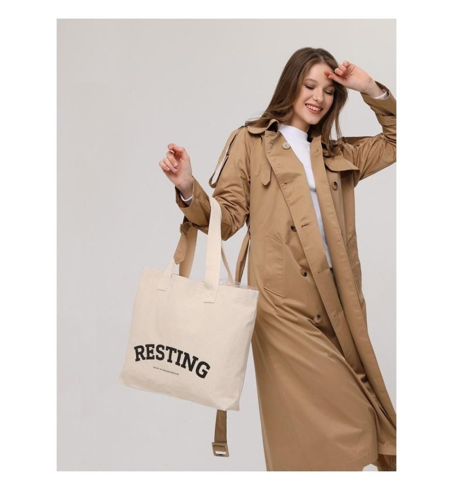 Tragetasche, 100 % Baumwolle, Creme