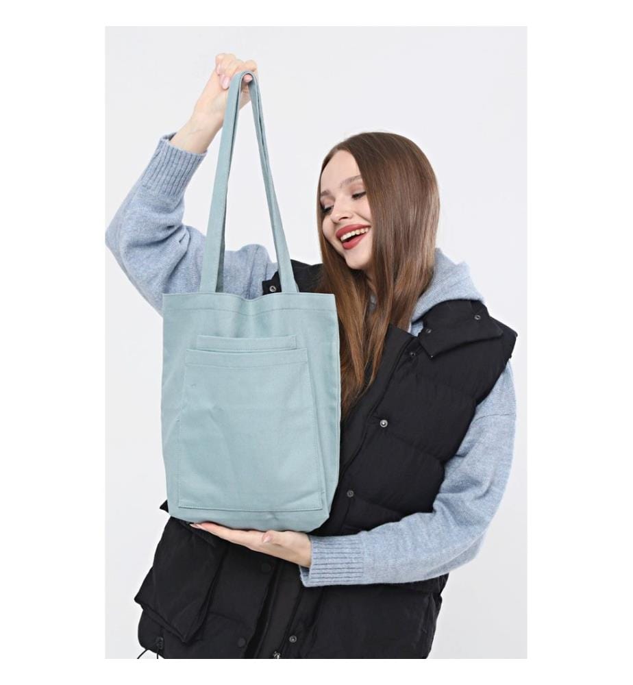 Tragetasche, 100 % Gabardine, Blau