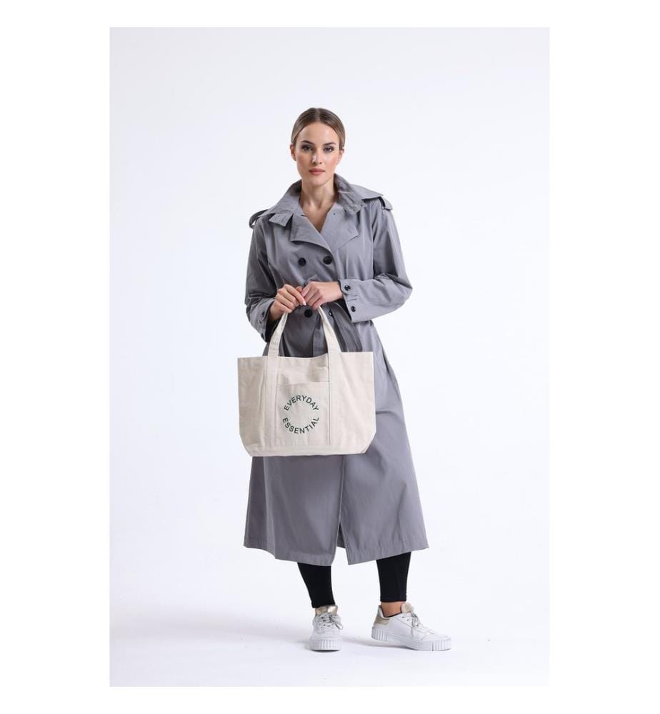 Tragetasche, 100 % Baumwolle, Creme