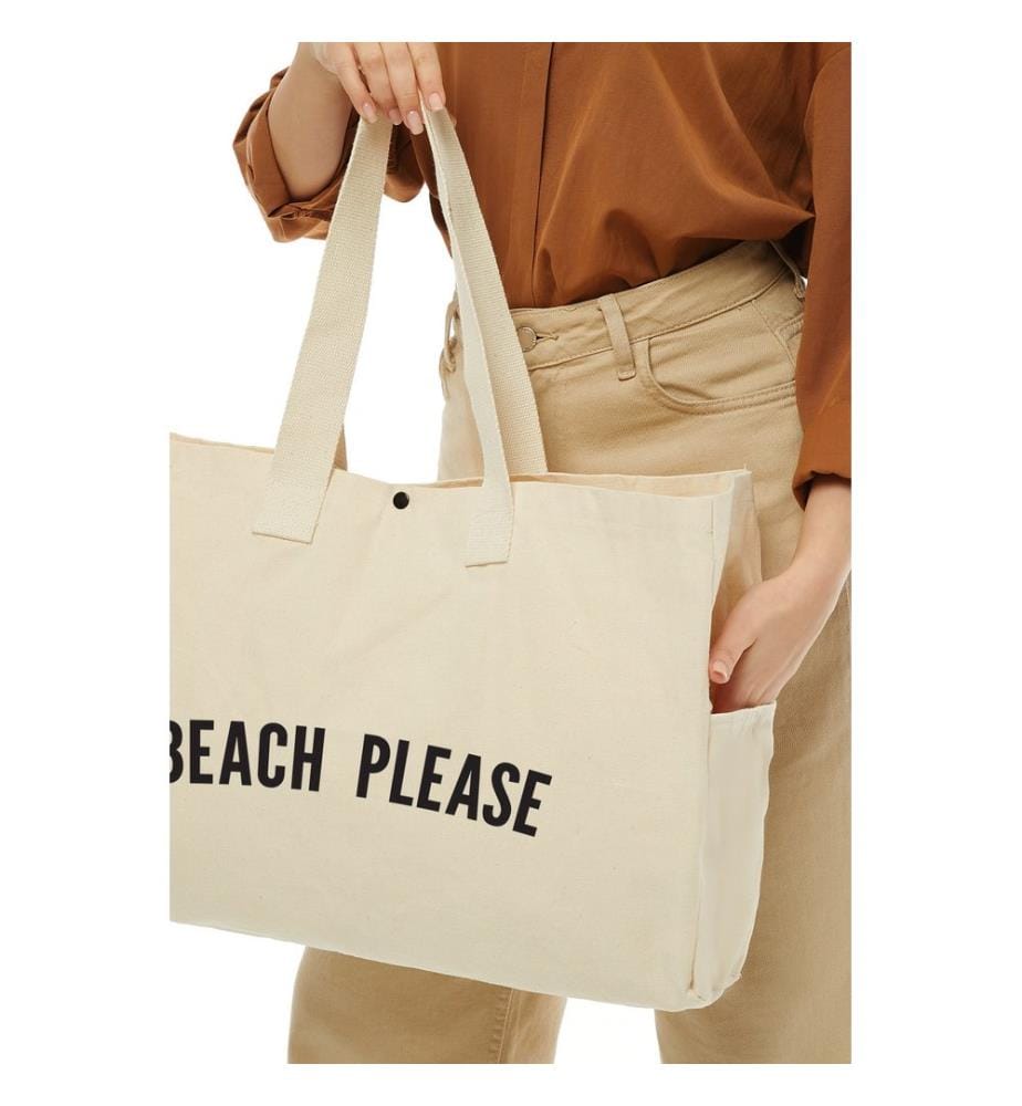 Sac fourre-tout, 100 % toile, crème