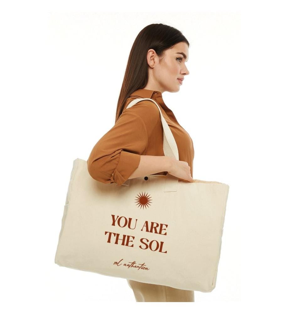 Tragetasche, 100 % Canvas-Stoff, Creme