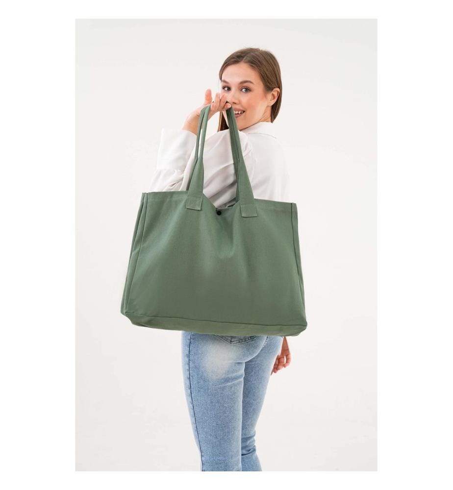 Sac fourre-tout, 100 % toile, vert