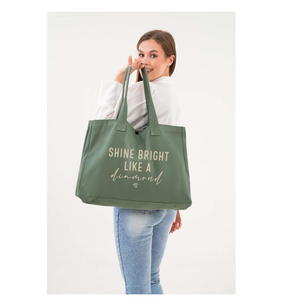 Sac fourre-tout, 100 % toile, vert