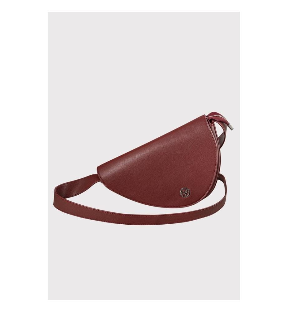 Sac bandoulière, 100 % cuir PU, bordeaux