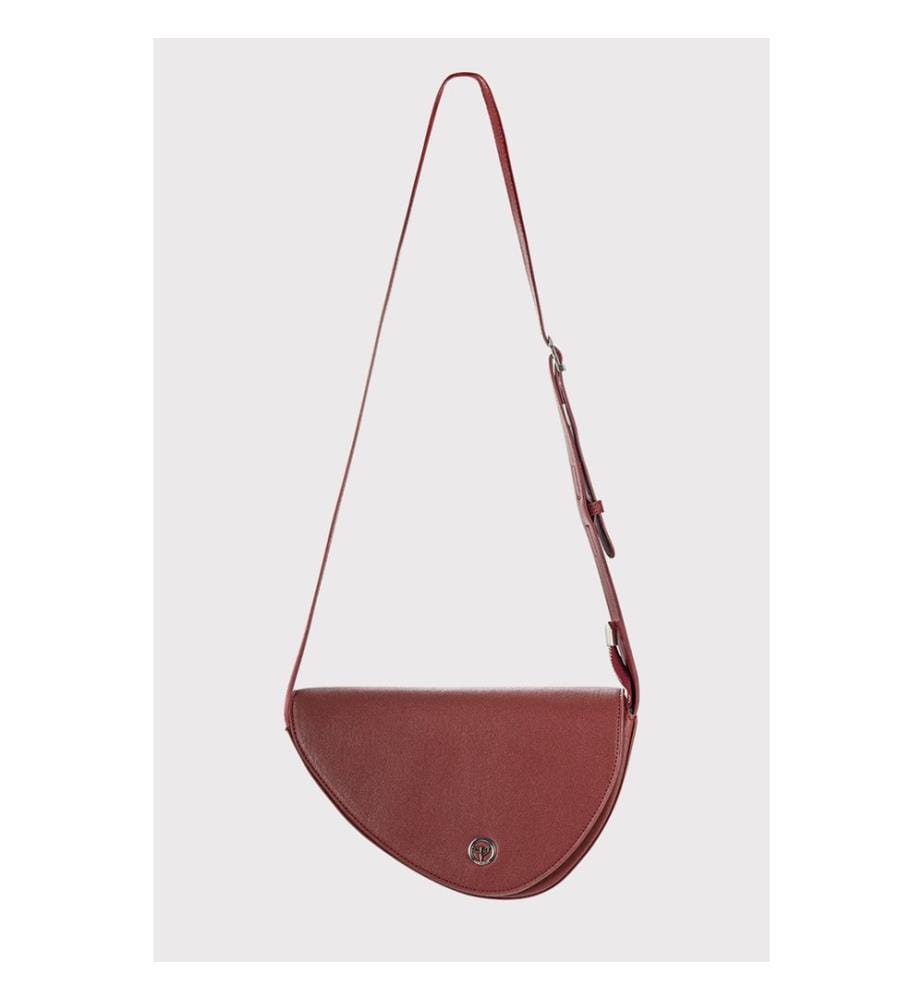 Sac bandoulière, 100 % cuir PU, bordeaux