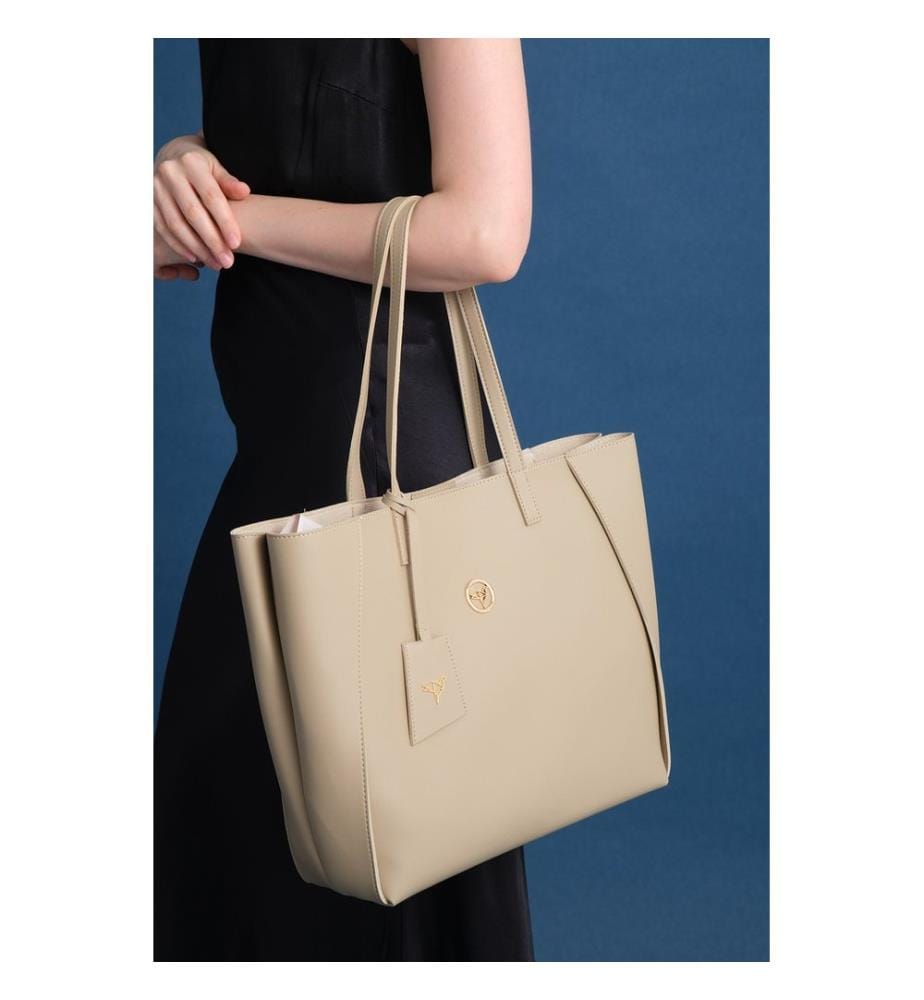 Schultertasche, 100 % PU-Leder, Nerz