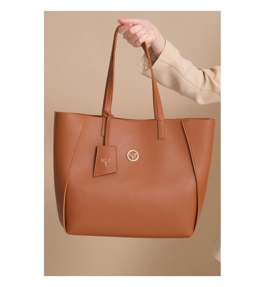 Sac bandoulière, 100 % cuir PU, beige