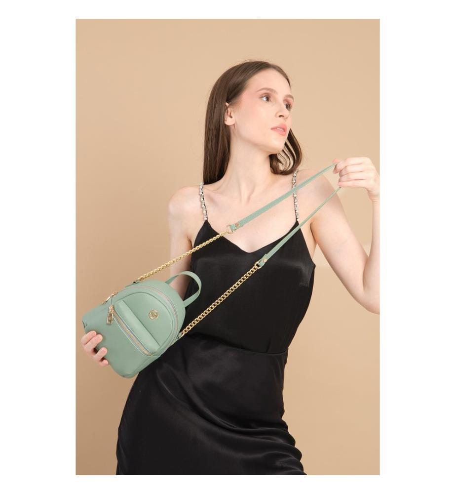 Schultertasche, 100 % PU-Leder, Mint