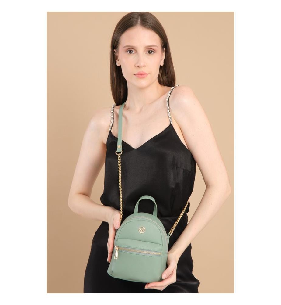 Schultertasche, 100 % PU-Leder, Mint