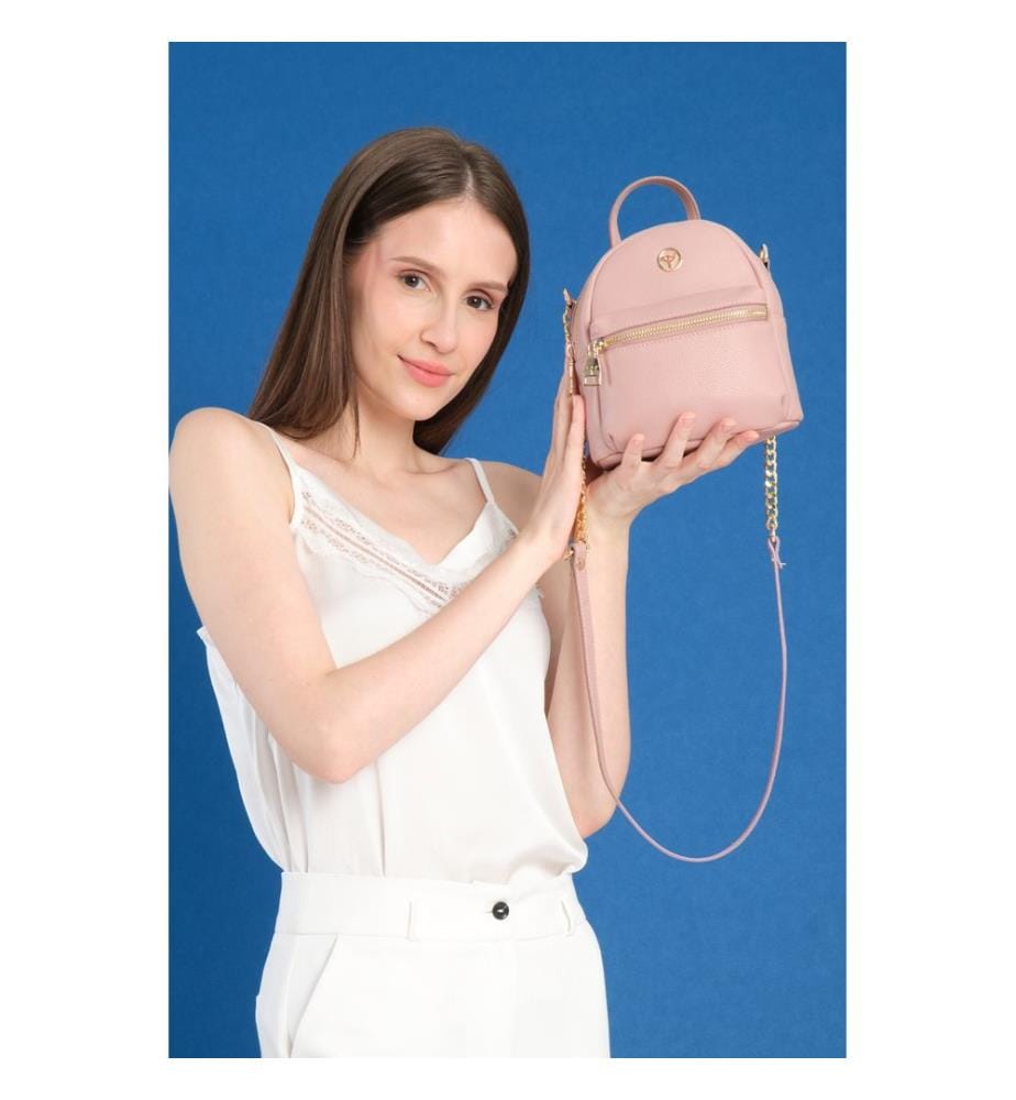 Sac bandoulière, 100 % cuir PU, couleur poudre