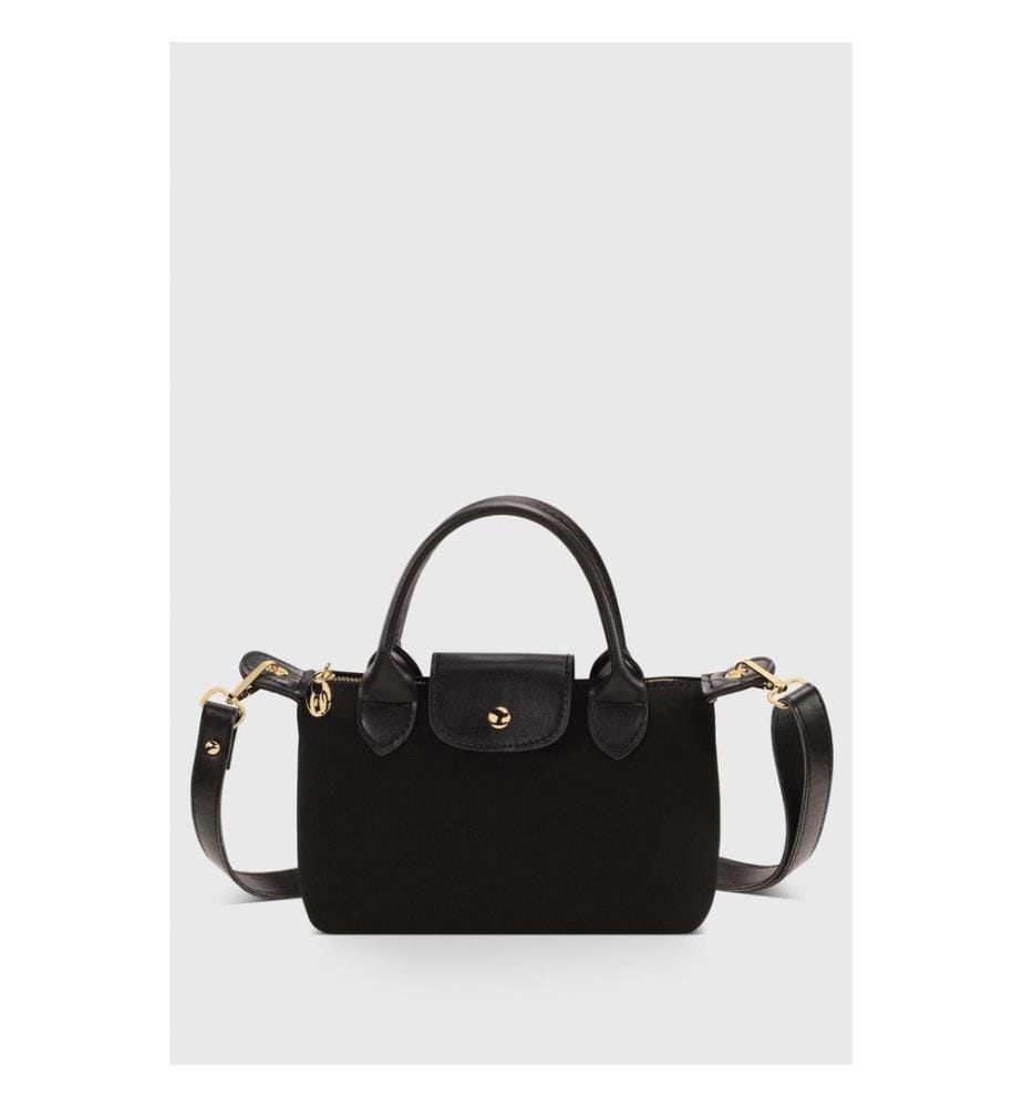 Schultertasche, 100 % PU-Leder, Schwarz
