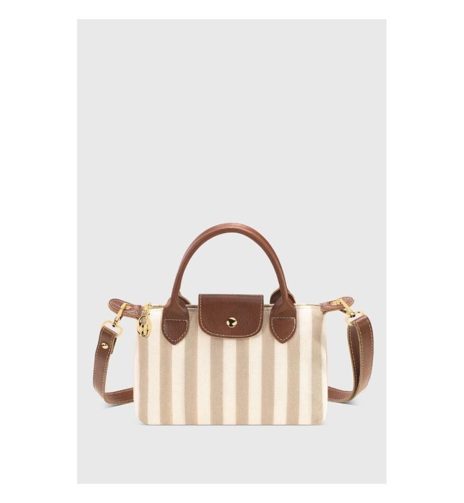 Schultertasche, 100 % Canvas, Nerz