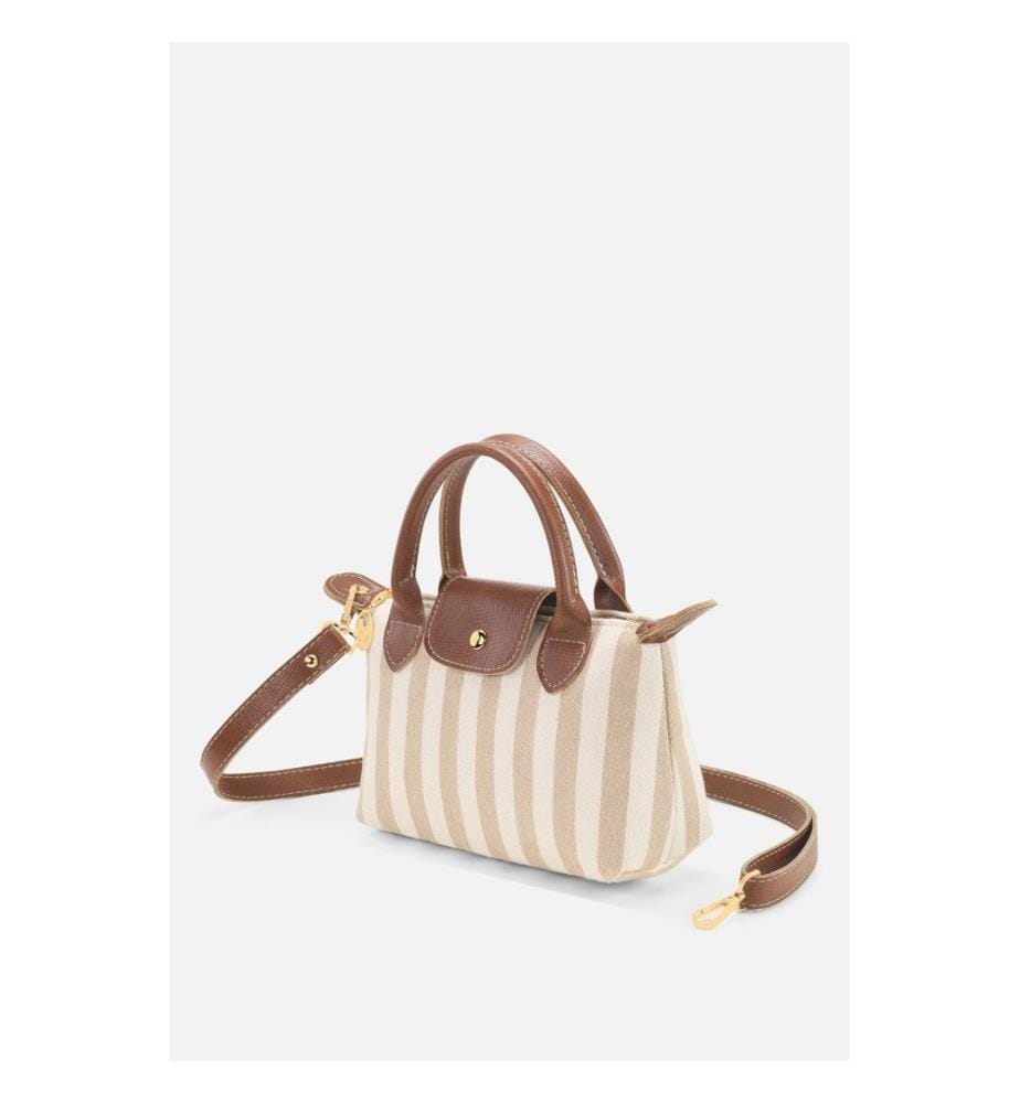 Schultertasche, 100 % Canvas, Nerz