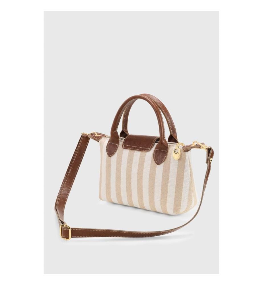 Schultertasche, 100 % Canvas, Nerz