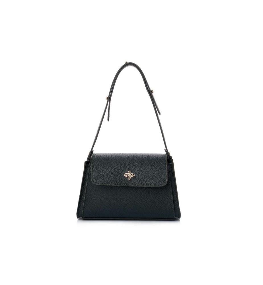 Sac bandoulière, 100 % cuir polyvinyle, vert foncé