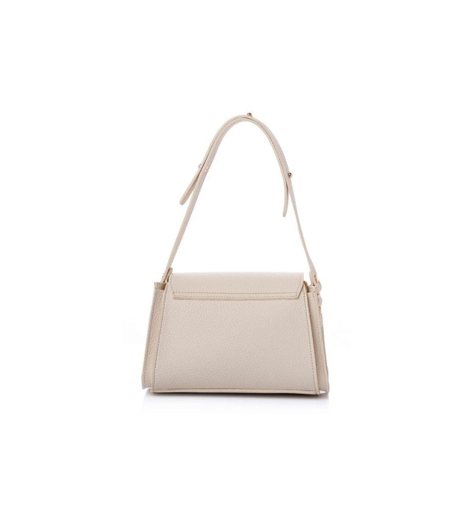Sac bandoulière, 100 % cuir polyvinyle, crème
