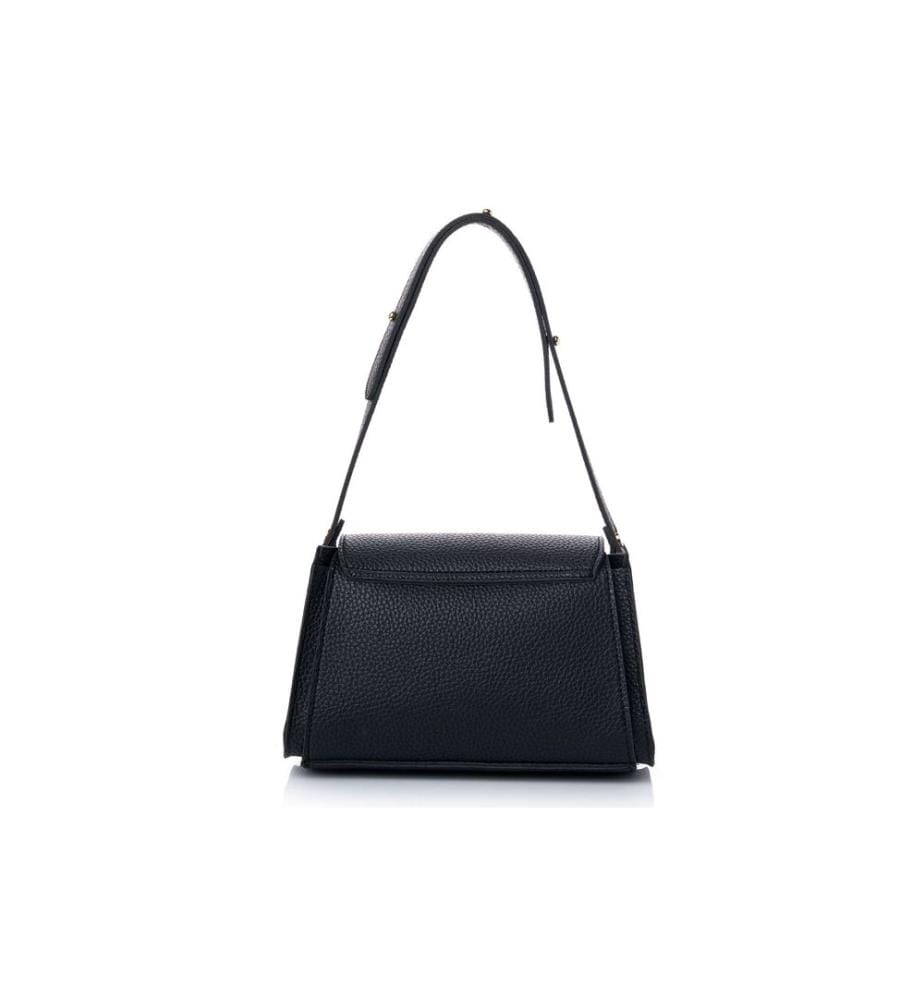 Sac bandoulière, 100 % cuir polyvinyle, noir