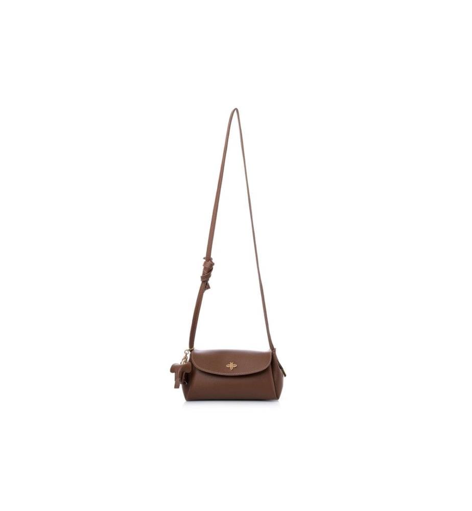 Sac bandoulière, 100 % cuir polyvinyle, beige
