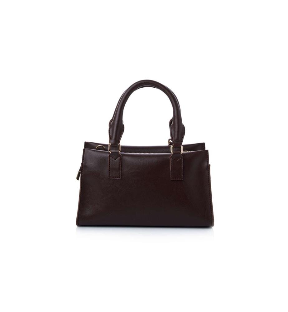 Schultertasche, 100 % Polyvinylleder, Braun