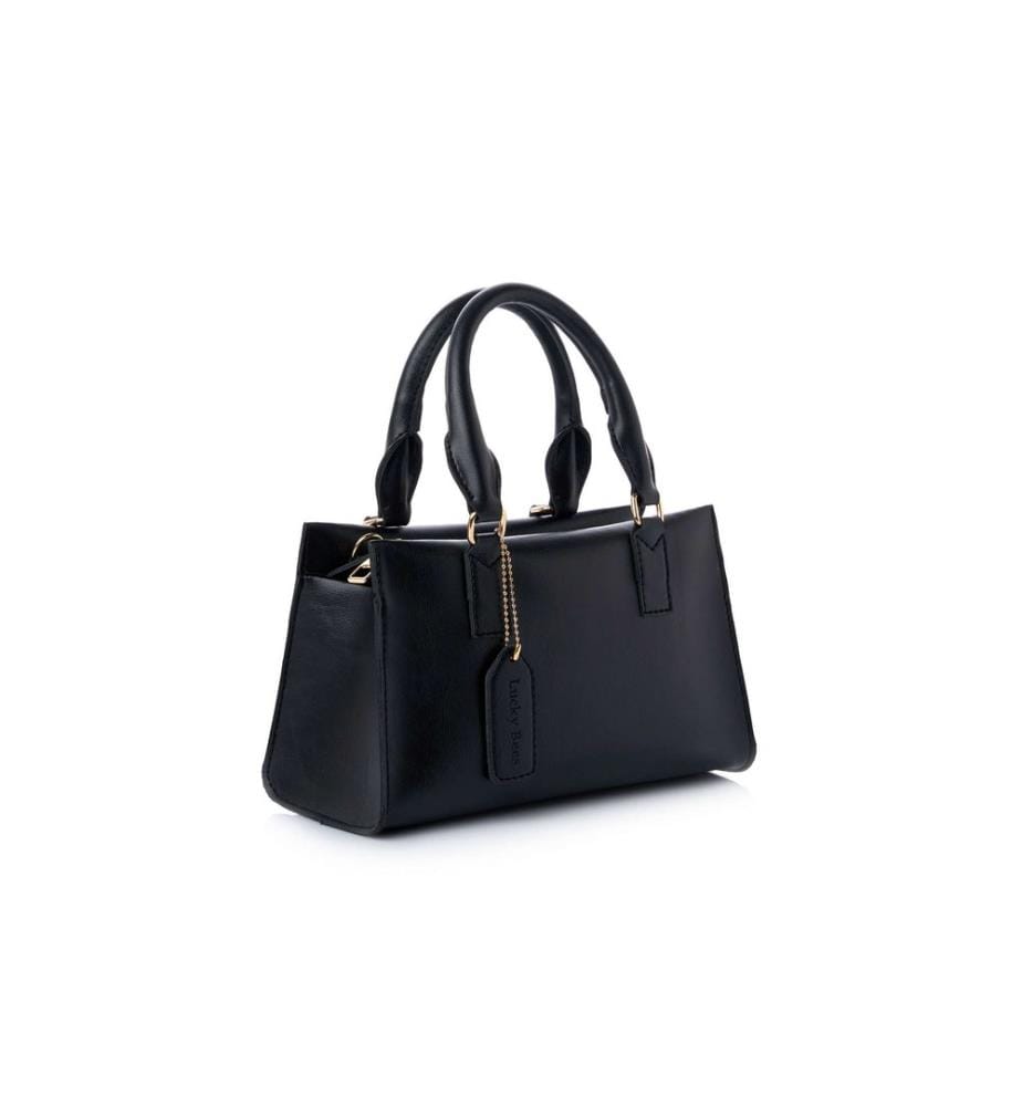 Schultertasche, 100 % Polyvinylleder, Schwarz