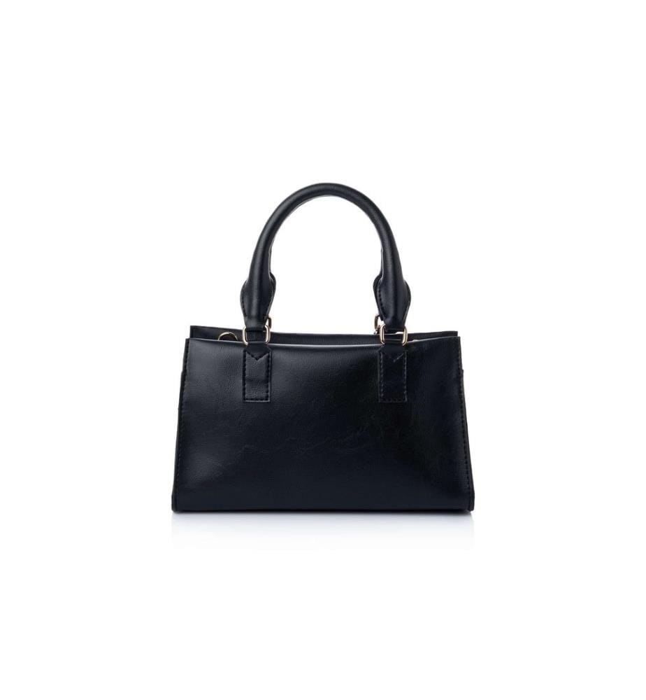 Schultertasche, 100 % Polyvinylleder, Schwarz