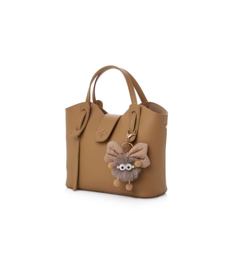 Sac bandoulière, 100 % cuir polyvinyle, camel