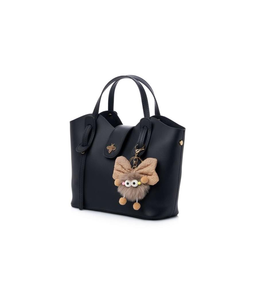 Sac bandoulière, 100 % cuir polyvinyle, noir