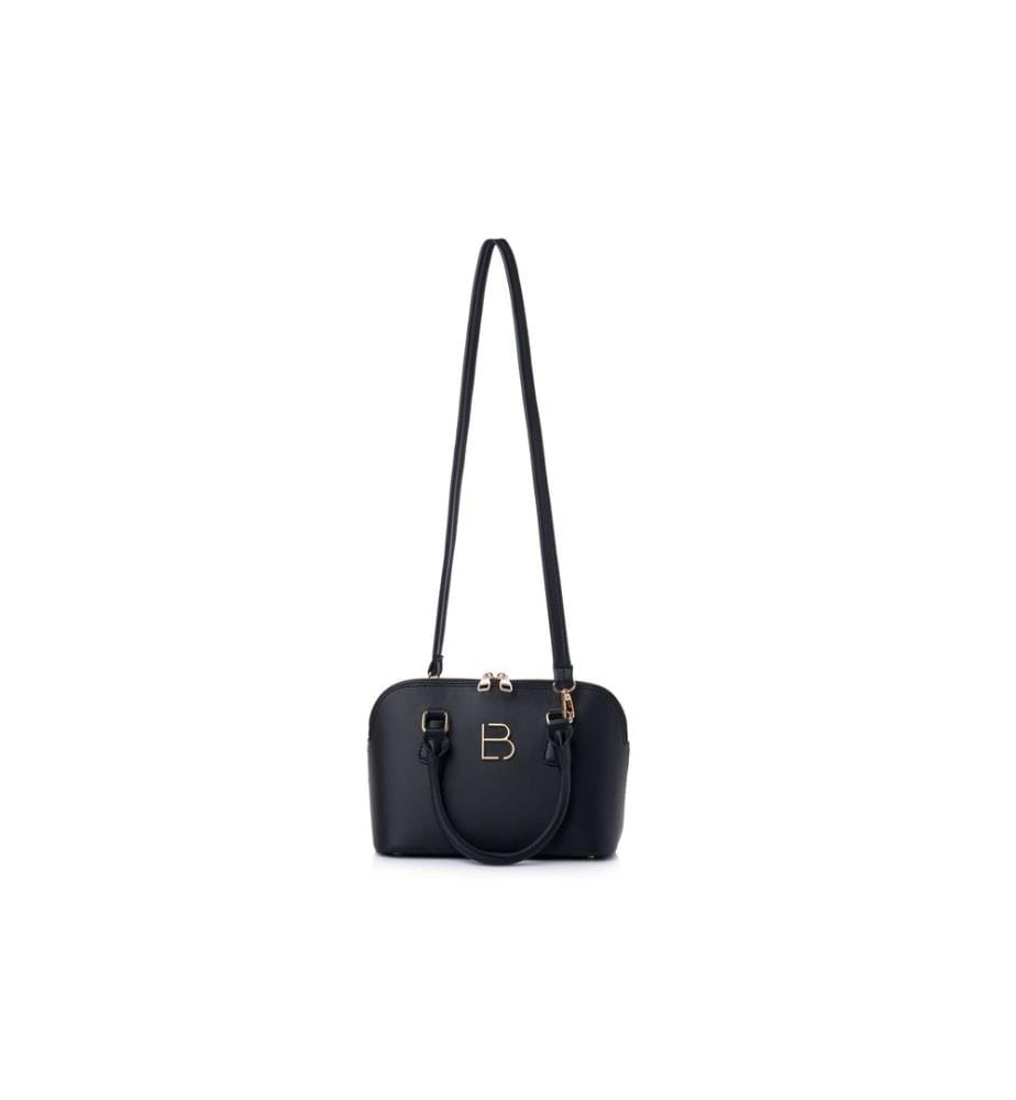 Sac bandoulière, 100 % cuir polyvinyle, noir