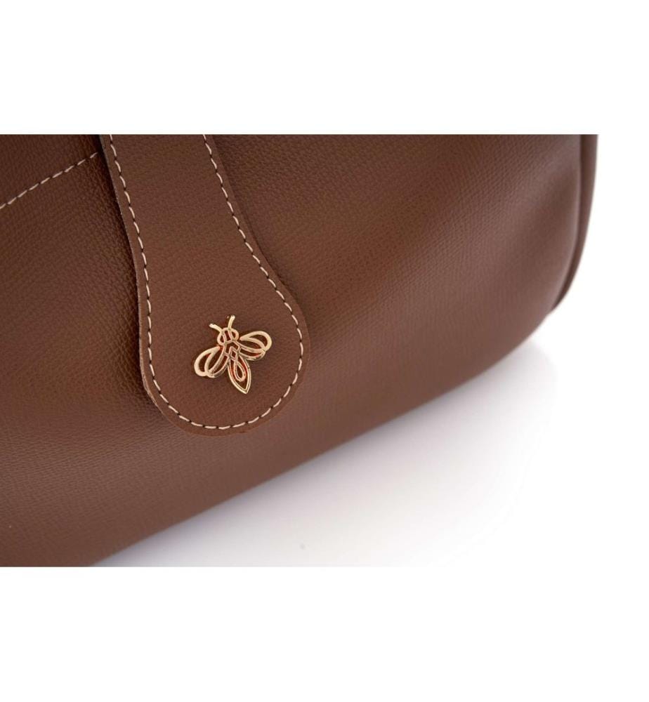 Sac bandoulière, 100 % cuir polyvinyle, vison