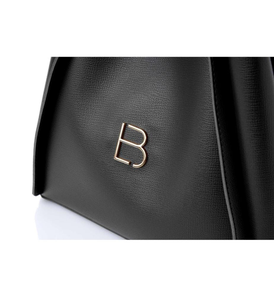 Schultertasche, 100 % Polyvinylleder, Schwarz