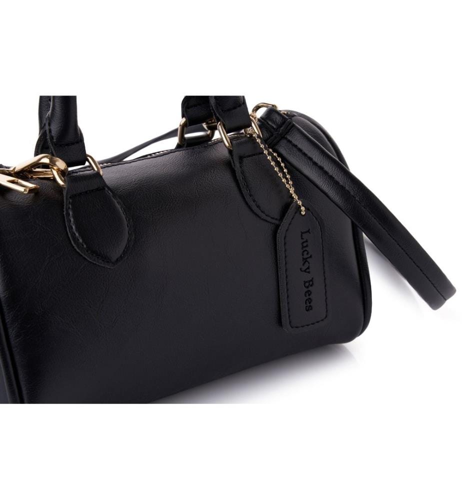 Handtasche, 100 % Polyvinylleder, Schwarz