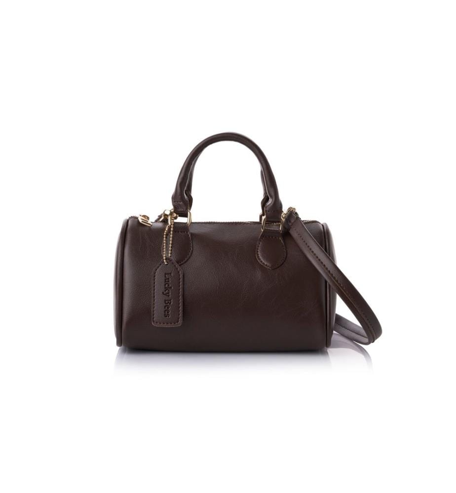 Sac à main, 100 % cuir polyvinyle, marron