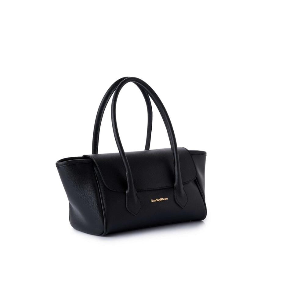 Sac bandoulière, 100 % cuir polyvinyle, noir