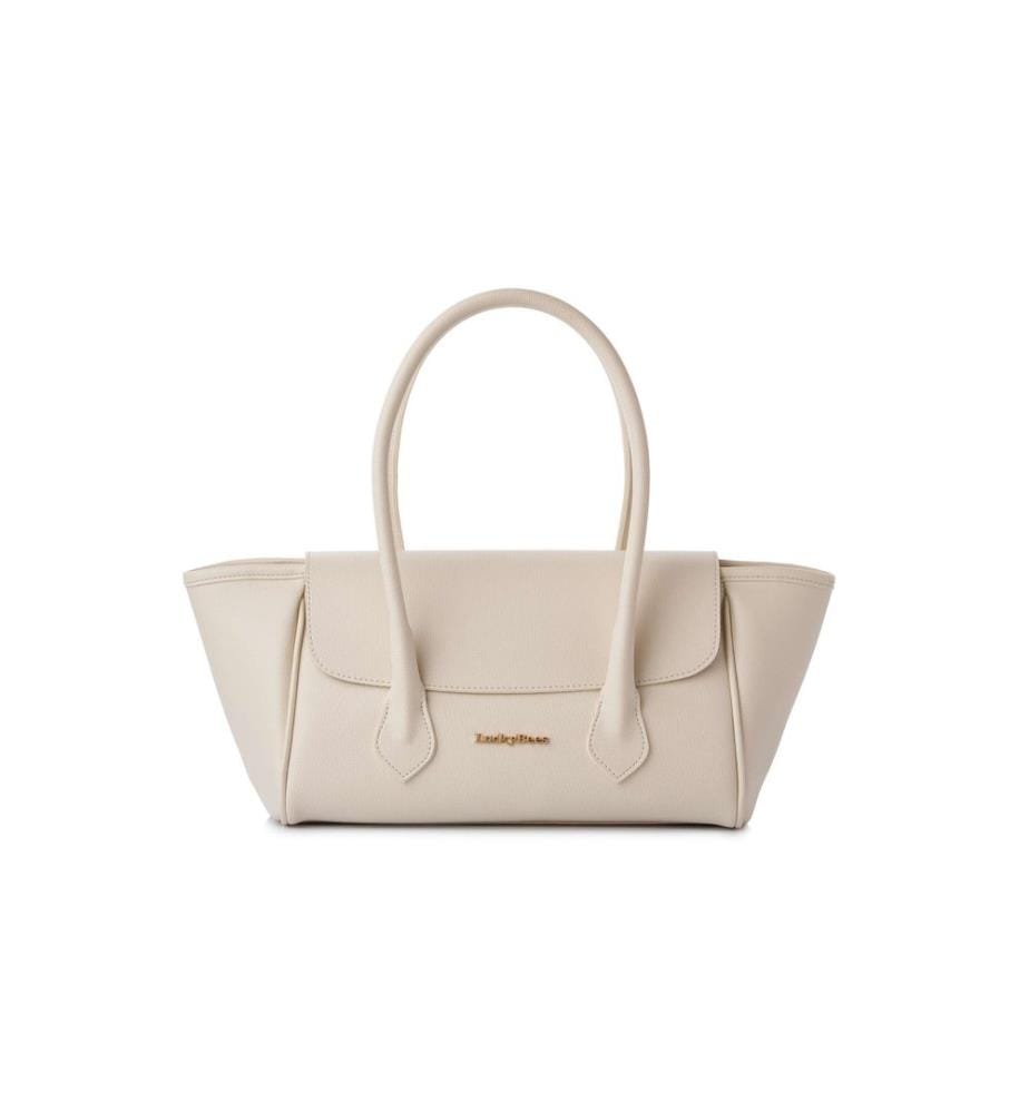Sac bandoulière, 100 % cuir polyvinyle, crème