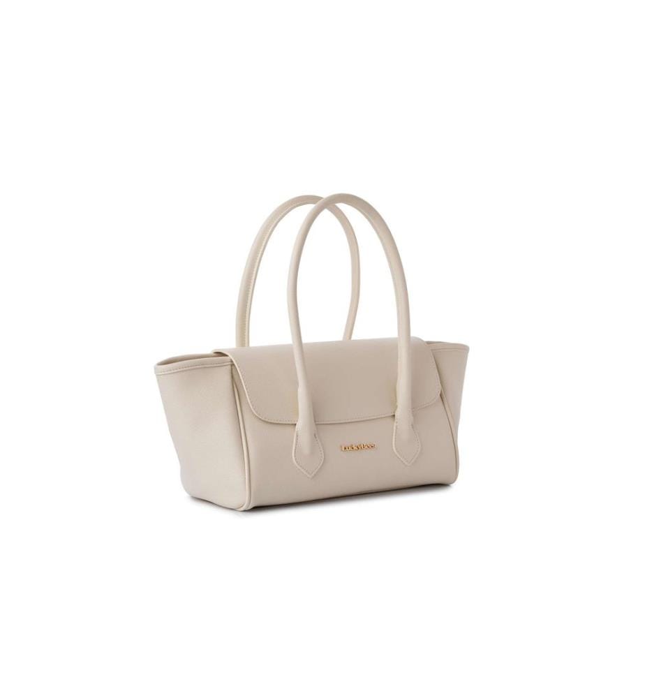 Sac bandoulière, 100 % cuir polyvinyle, crème