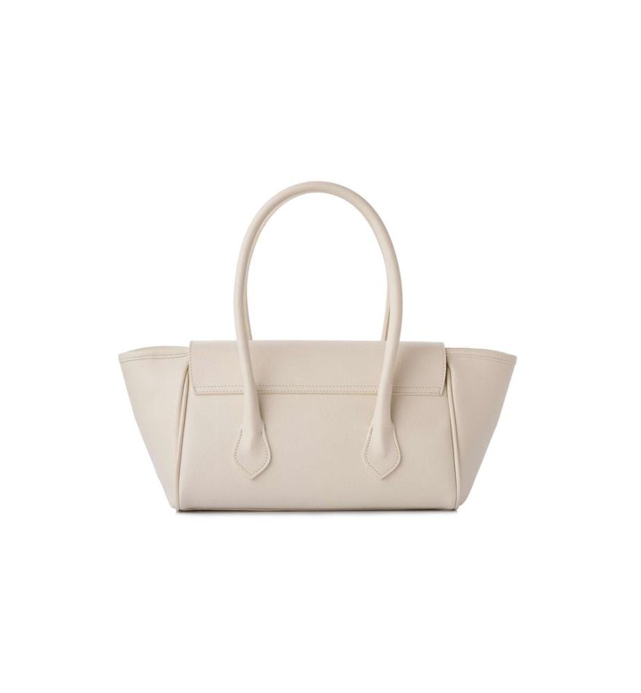 Sac bandoulière, 100 % cuir polyvinyle, crème