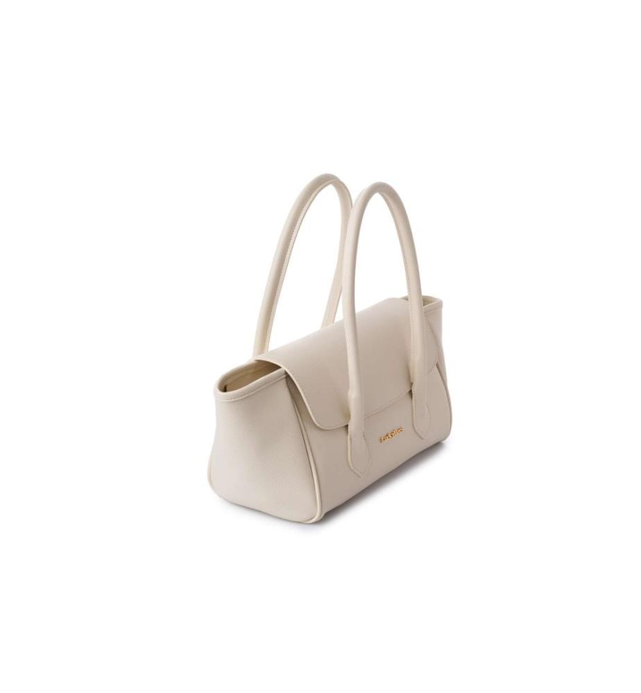 Sac bandoulière, 100 % cuir polyvinyle, crème