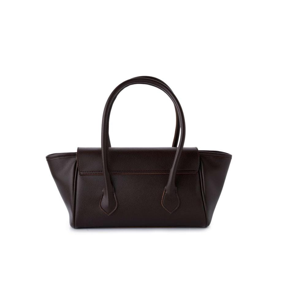 Sac bandoulière, 100 % cuir polyvinyle, marron