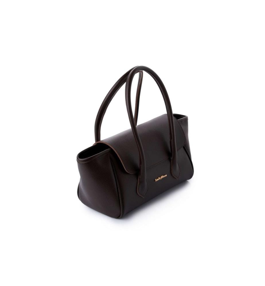 Sac bandoulière, 100 % cuir polyvinyle, marron